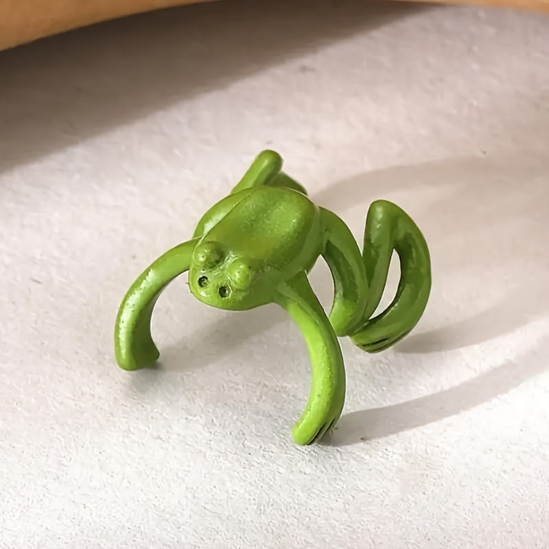 Unisex Resin Ear Bone Clip Green Frog Punk Style Non-Piercing Jewelry