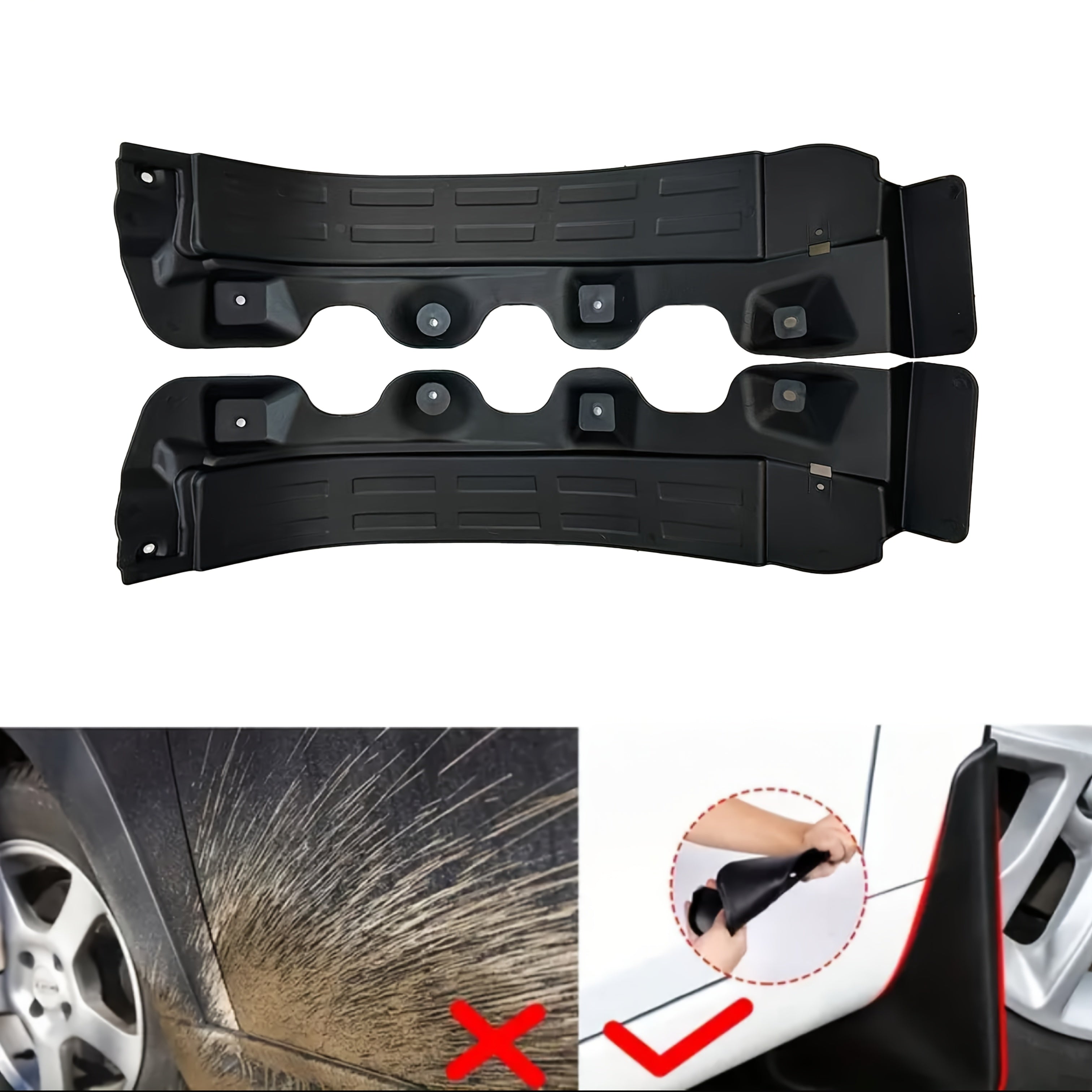 2-Piece Car Mud Flaps Beige Dirt and Sand Protection for Front and Rear Wheels