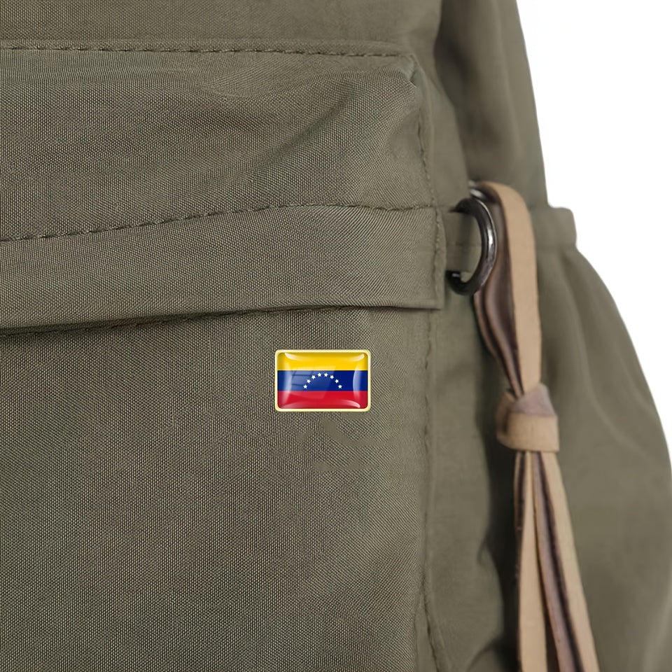 20 ta Vintage uslubidagi Venezuelan bayrog'i belgilari uchun belbog'li badjlar to'plami, kvadrat alloy kolleksiyasi