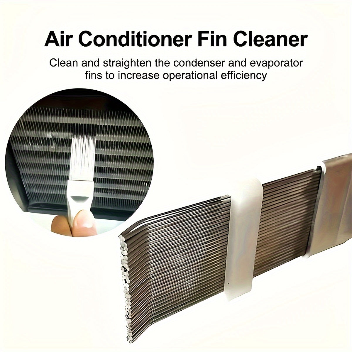 2pcs Stainless Steel AC Cleaning Brushes Hard-to-Reach Gap Dusters for Condenser Coils