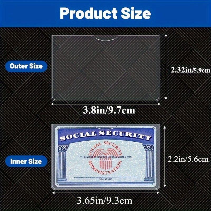 6 Durable PVC Card Sleeves Waterproof Flexible for SSN Medicare Cards