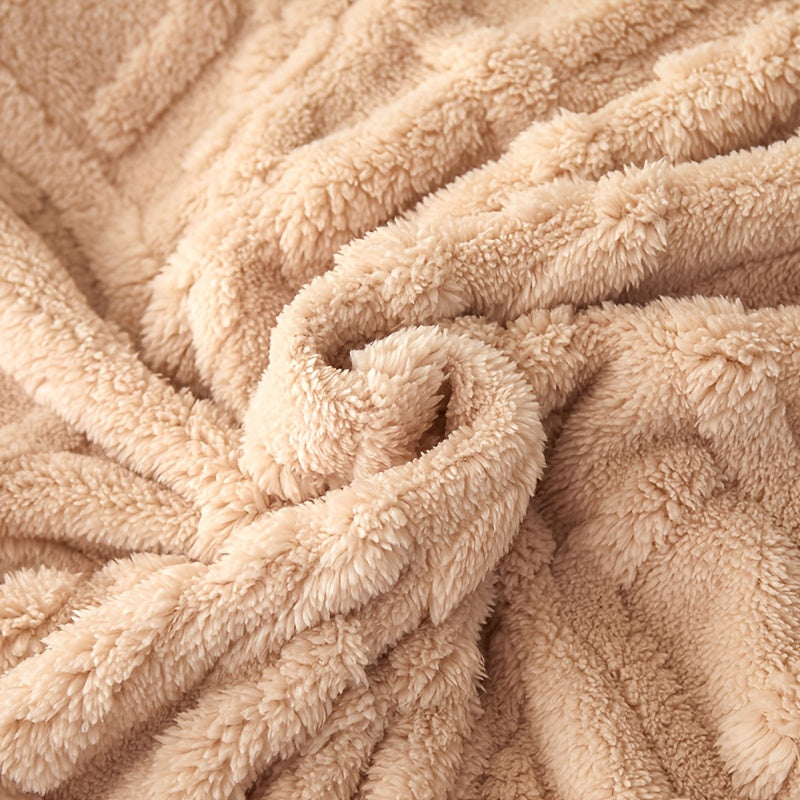 Plaid Taffeta Throw Blanket Polyester Diamond Pattern Lightweight Knit All-Season