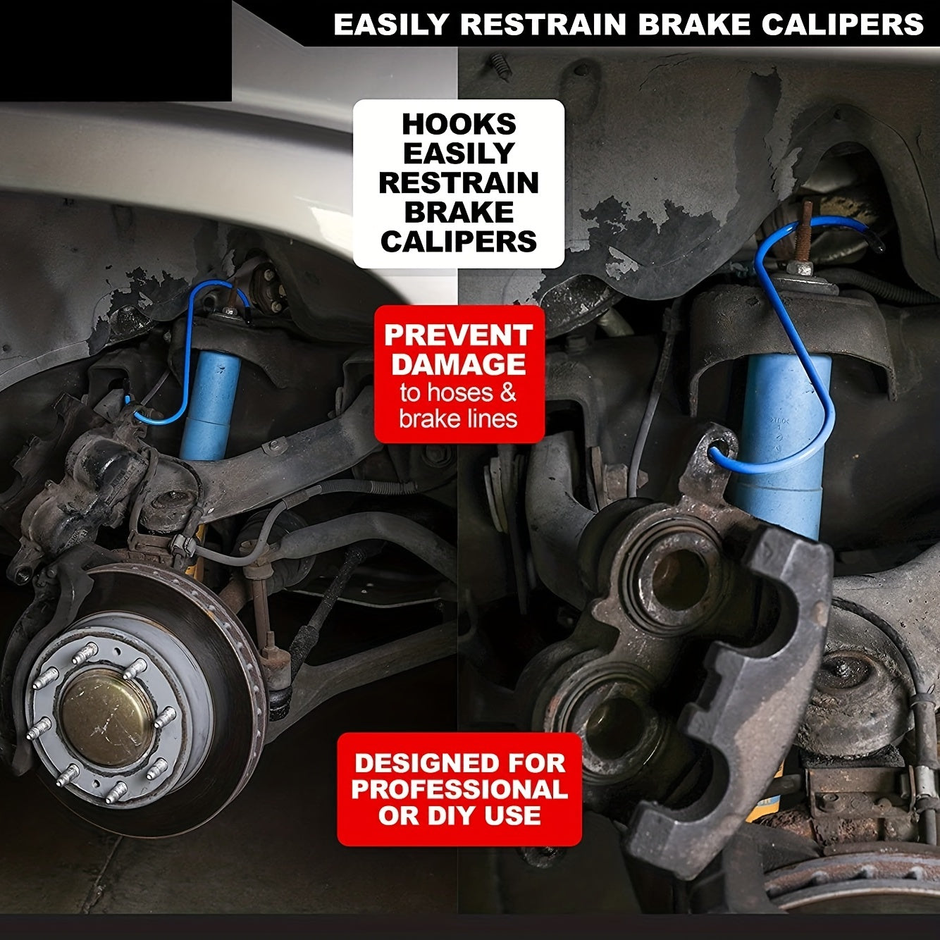 Conjuntos de soportes para pinzas de freno en negro o azul para protección de mangueras de freno