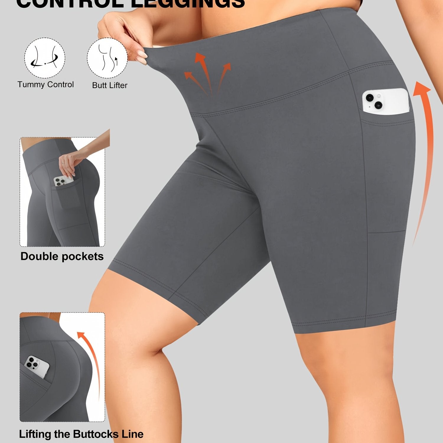 Women's High-Waist Tummy Control Yoga Shorts Black White Leopard Print Sports Workout