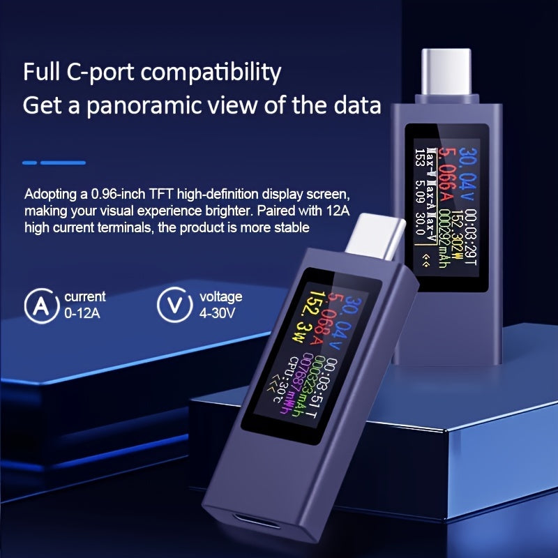 Digital Multimeter USB Powered 4-30V 0-12A Metal Shockproof