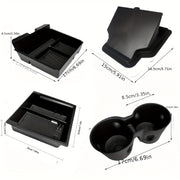 Tesla Model 3 Highland uchun Avtomobil Ichki Tashkilotchisi Quti, ABS Saqlash Qutisi va Yashirin Chashka Tutqichli