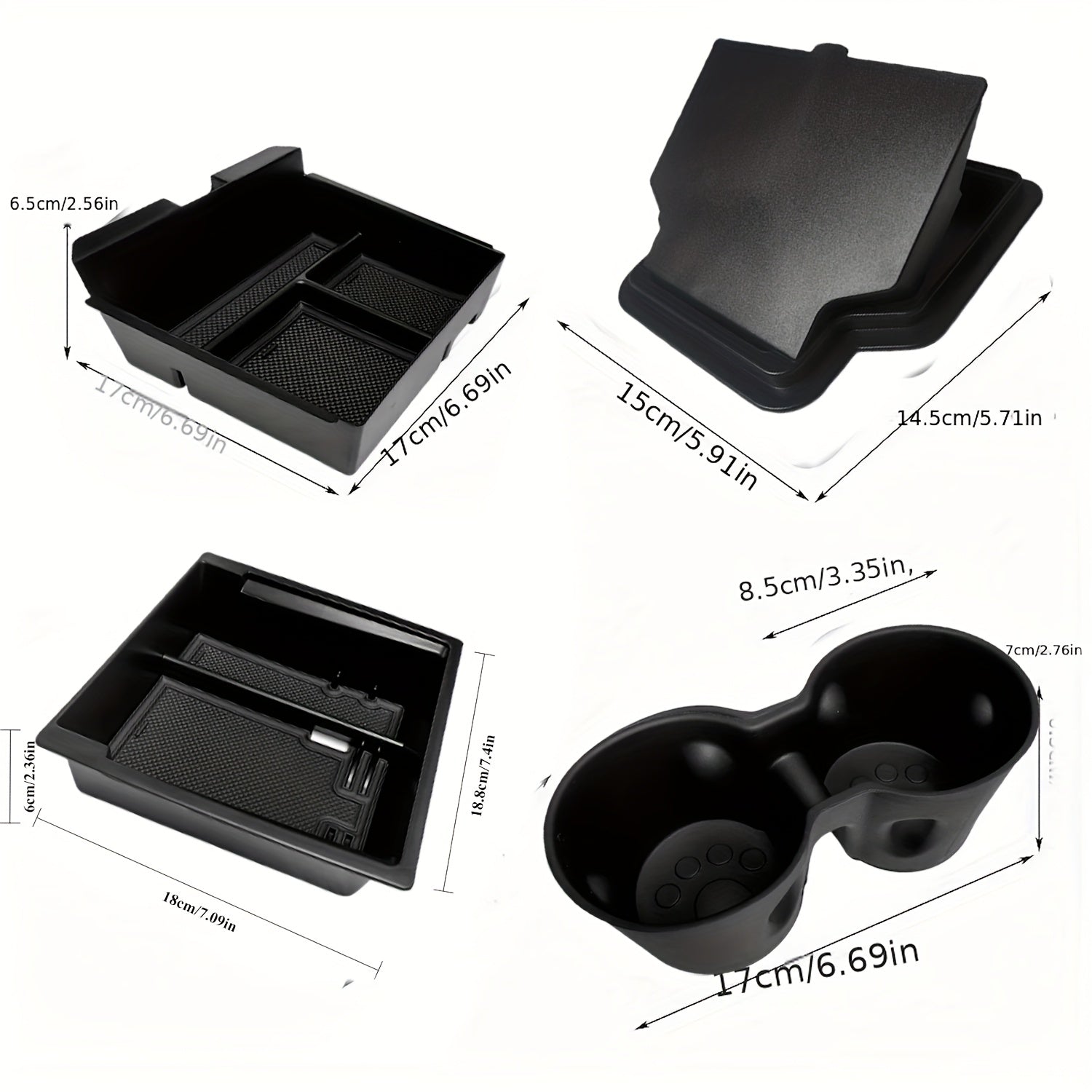 Tesla Model 3 Highland uchun Avtomobil Ichki Tashkilotchisi Quti, ABS Saqlash Qutisi va Yashirin Chashka Tutqichli