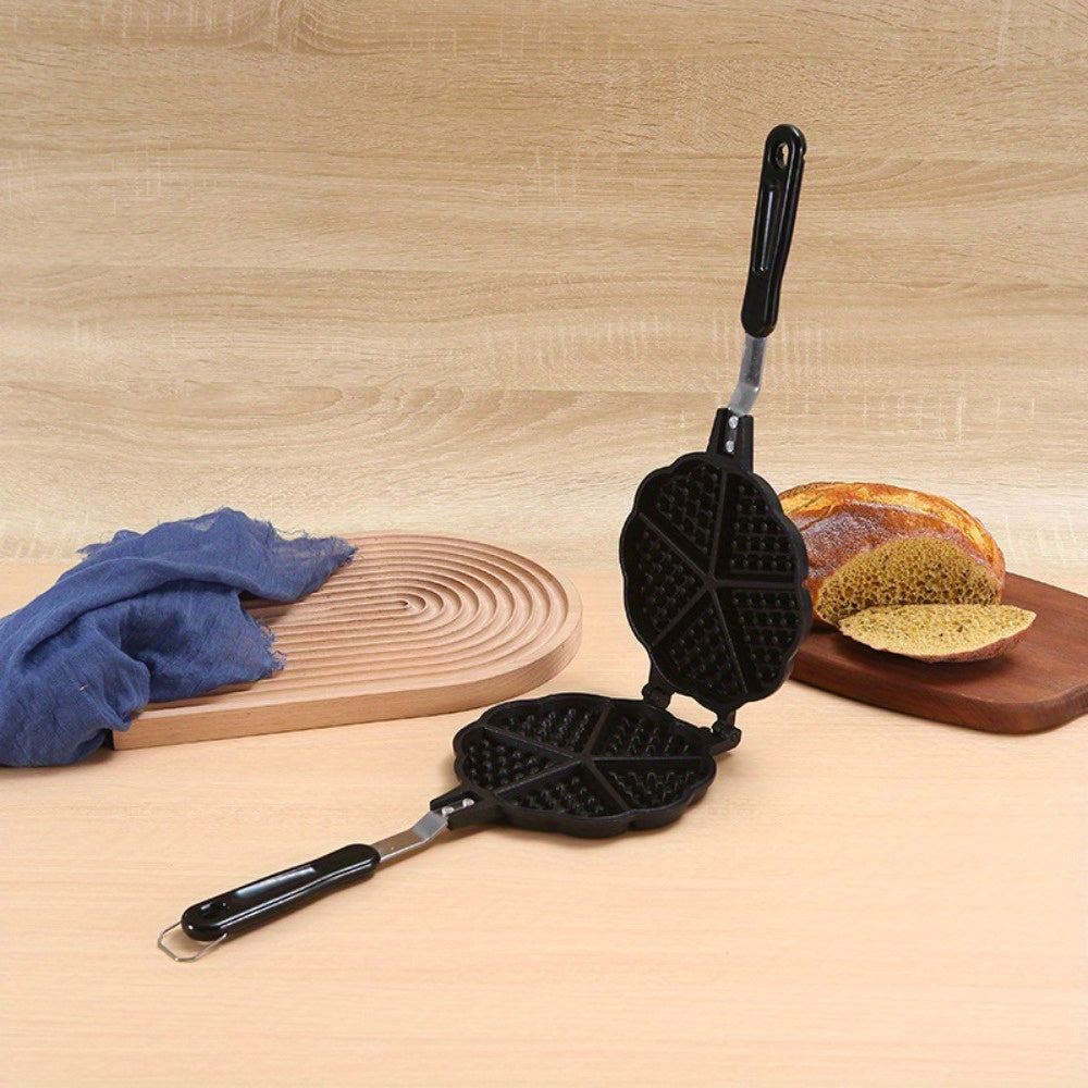 Uy uchun mo'ljallangan, ikki tomonlama panjara bilan ajraladigan tashqi alüminiy vafli tayyorlagich.