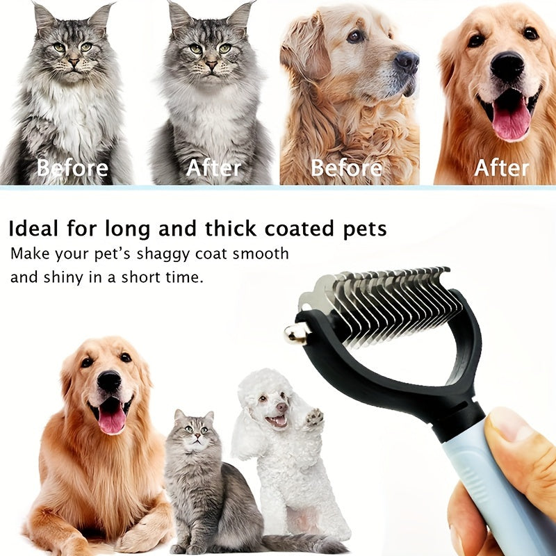 Stainless Steel Pet Comb for Cats and Dogs Tangles and Mats Removal Durable Grooming Tool