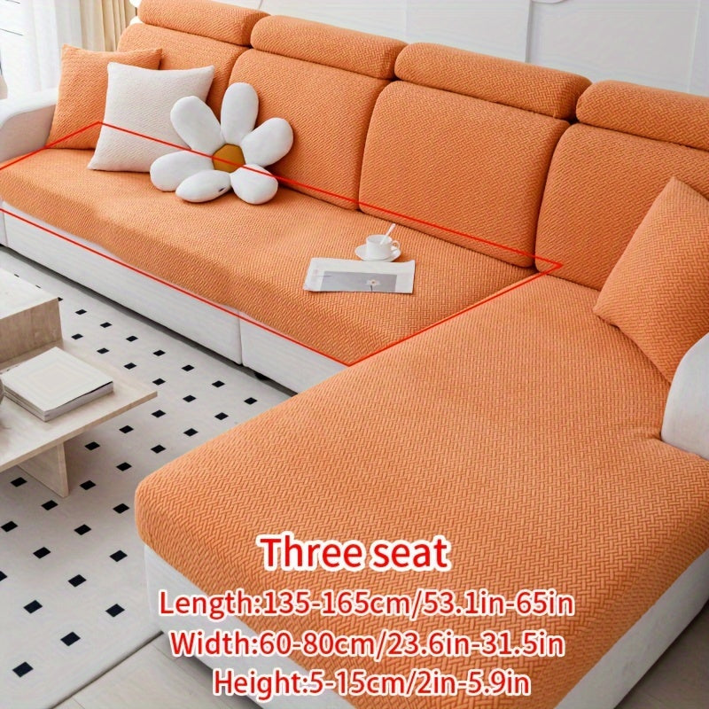 Современный жаккардовый чехол для дивана, изготовленный из прочного полиэстера и спандекса, не скользит, подходит для домашних животных, легкий в уходе, подходит для кресел и секционных диванов.