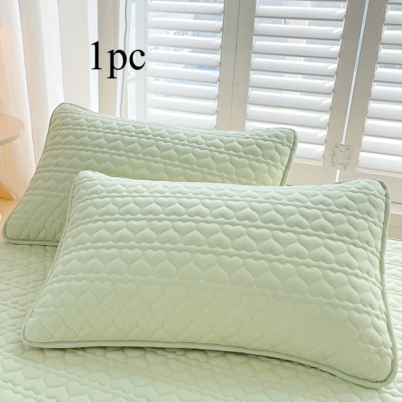 Quilted Pillowcase Protects Pillow Core Oil Dirt Saliva Hotel Home Use