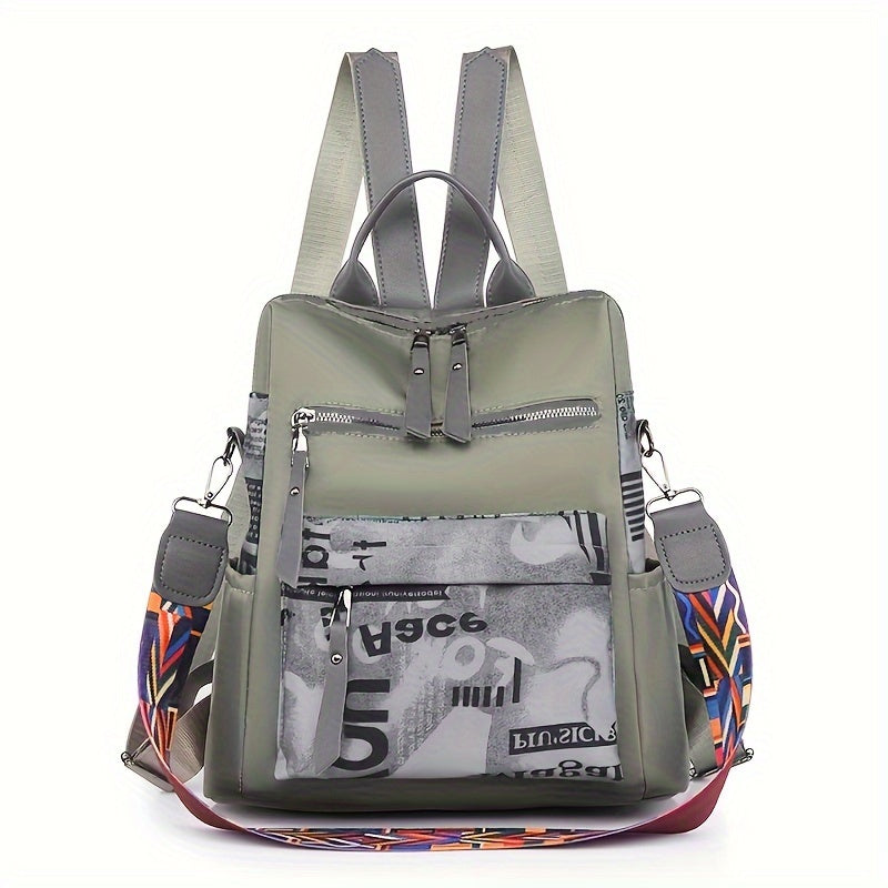 Unisex Nylon Casual Shoulder Bag with Zipper Closure and Adjustable Strap