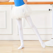 Girls' Velvet Leggings Tights for Ballet and Casual Wear in Pink Black White