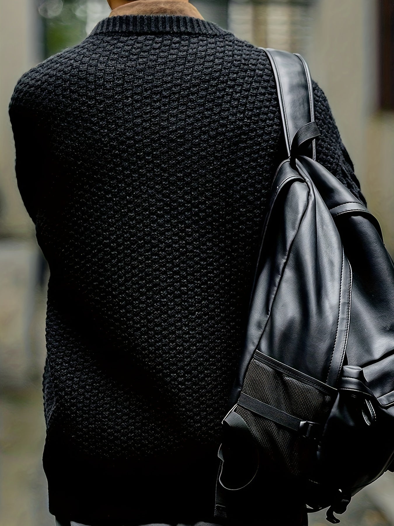 Men's Plus Size Cable Knit Sweater Fall Winter Crew Neck Acrylic Casual