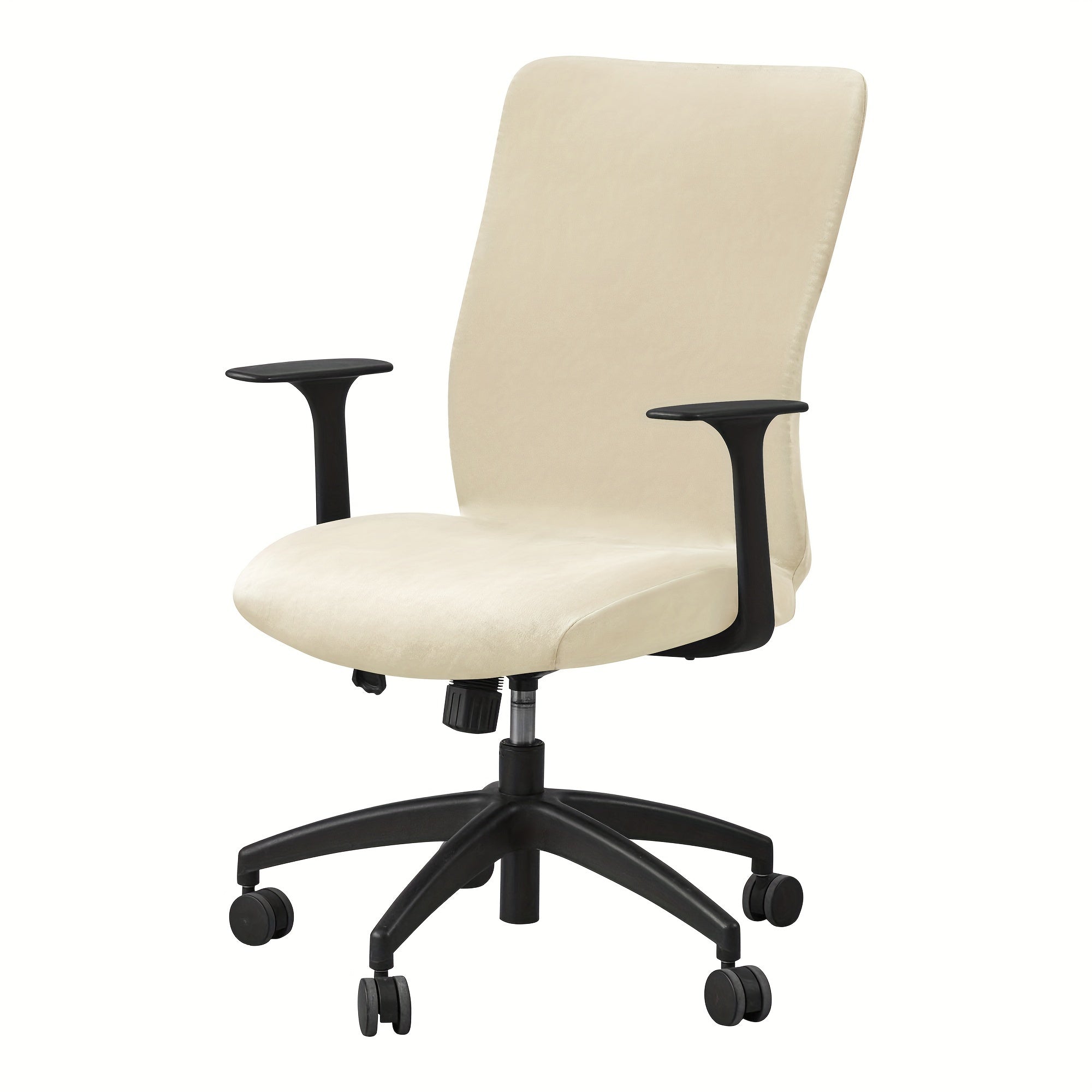 Silver Fox Velvet Office Chair Slipcover Elastic Band Stretch Protector Machine Washable