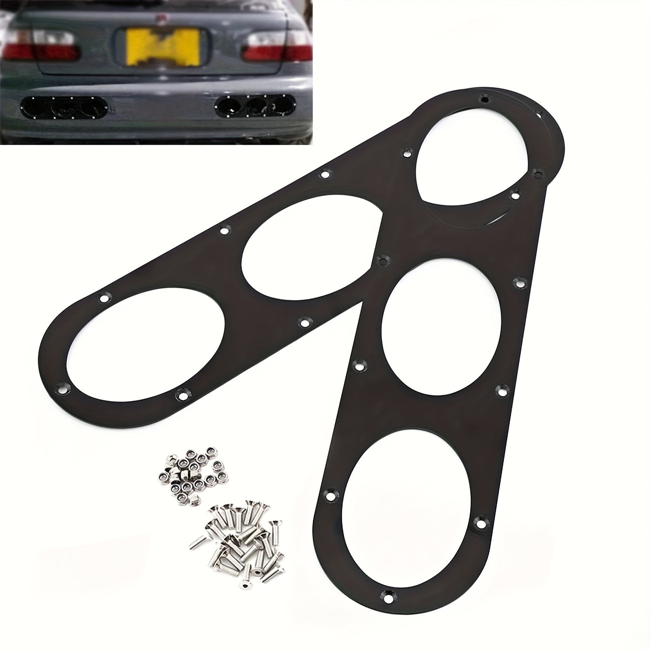 Universal Aluminum Alloy Rear Bumper Diffuser Plate Pair for Improved Aerodynamics