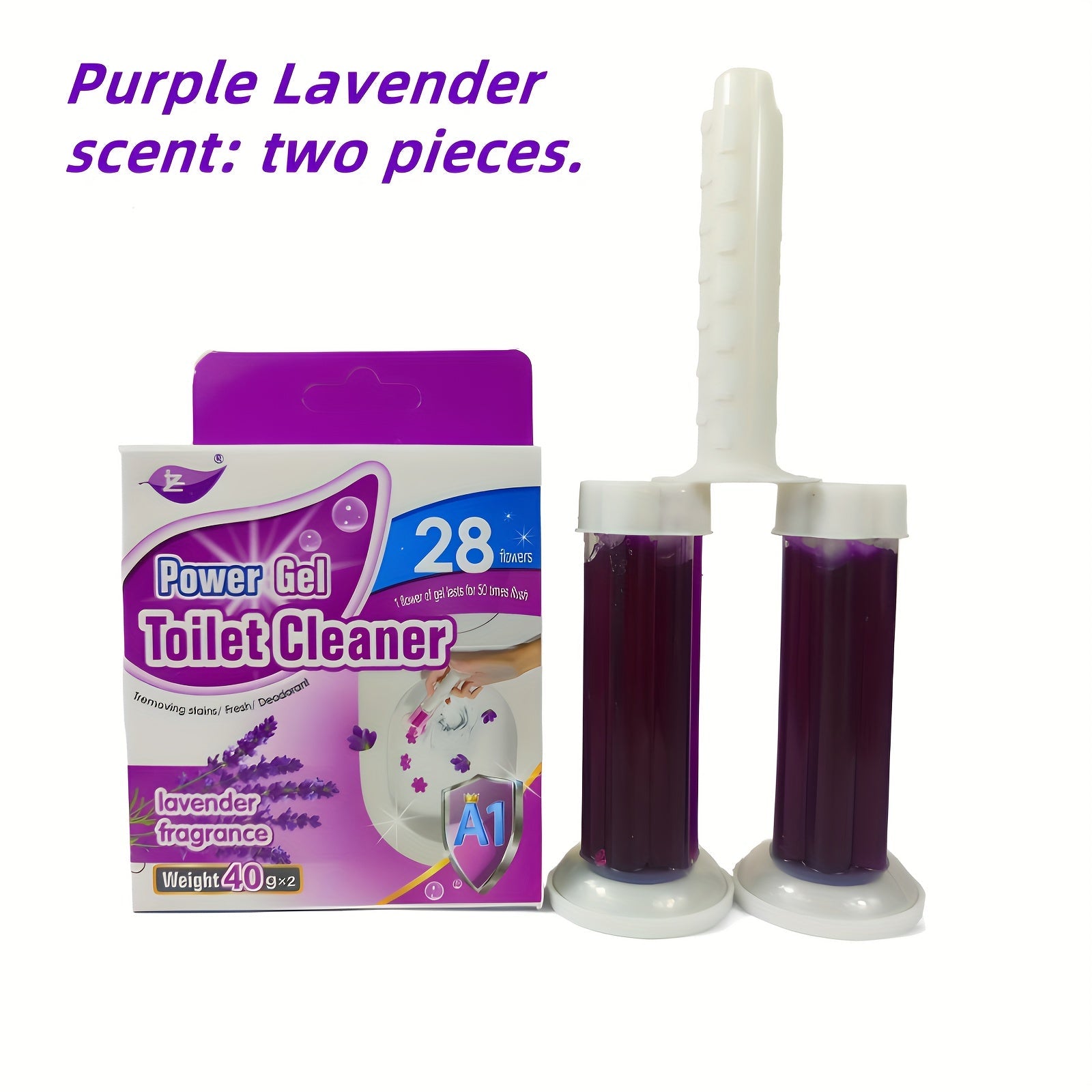 Toilet Cleaner Kit with Sticks Flowers Brush Deodorizer All-in-One Cleaning