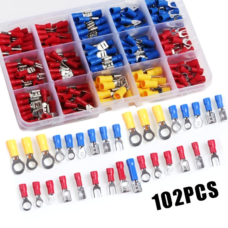 Universal Insulated Cable Connectors Kit 102pcs Automotive Marine Wiring