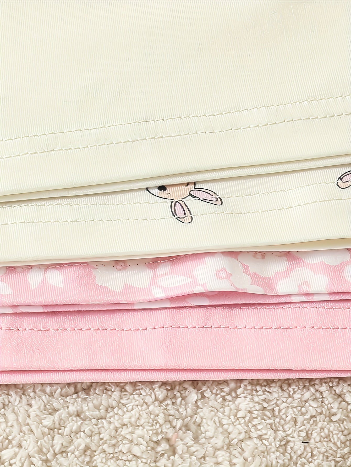 Baby Girl T-Shirt Set Long Sleeve Rabbit Print Geometric Pattern for All Seasons