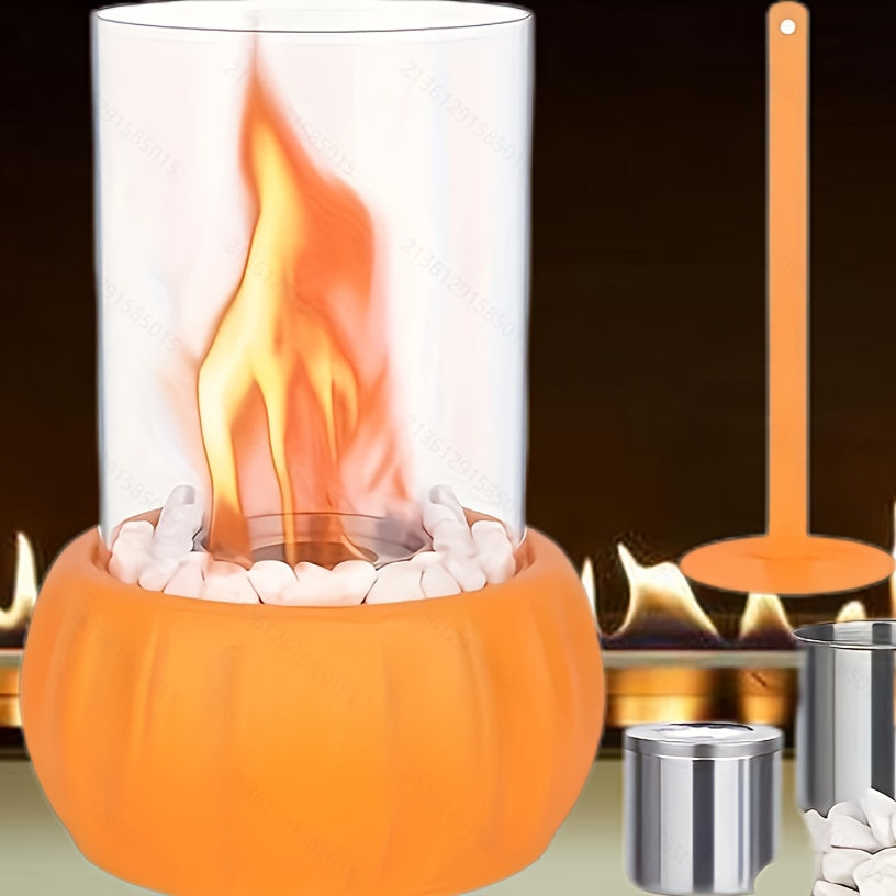 Pumpkin-Shaped Alcohol Fireplace for Indoor Outdoor Use Cozy Christmas Valentine
