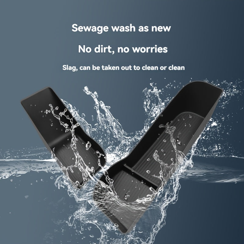 Juego de bandejas organizadoras para puertas de coche TPE negro compatible con sedán trasero y delantero 2024 2025