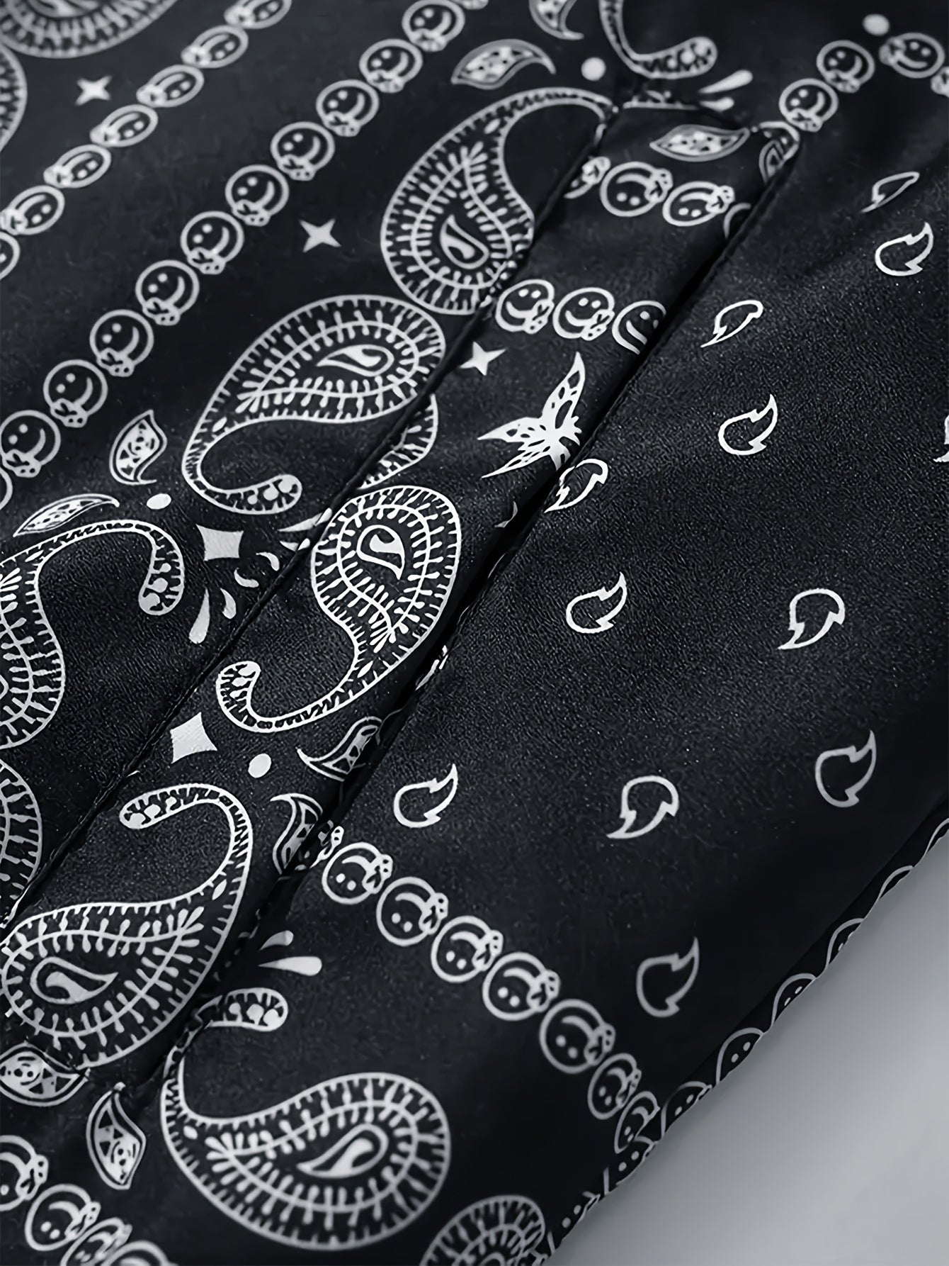 Plus Size Men's Paisley Print Casual Suit for Fall Winter Polyester Regular Fit