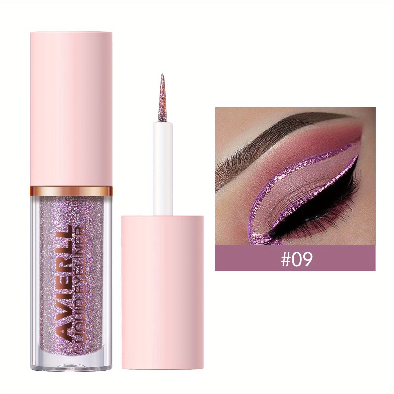 Women's Glitter Liquid Eyeliner Pen 10 Colors Waterproof Smudge-Proof