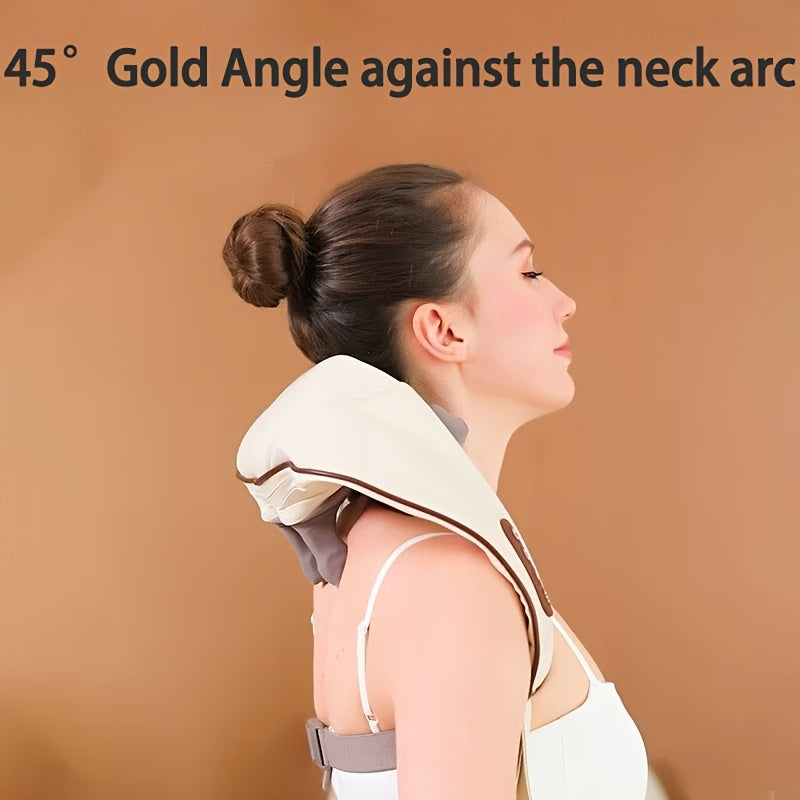 6D Kneading Neck and Shoulder Massager with 6 Nodes, USB Rechargeable Deep Tissue Therapy