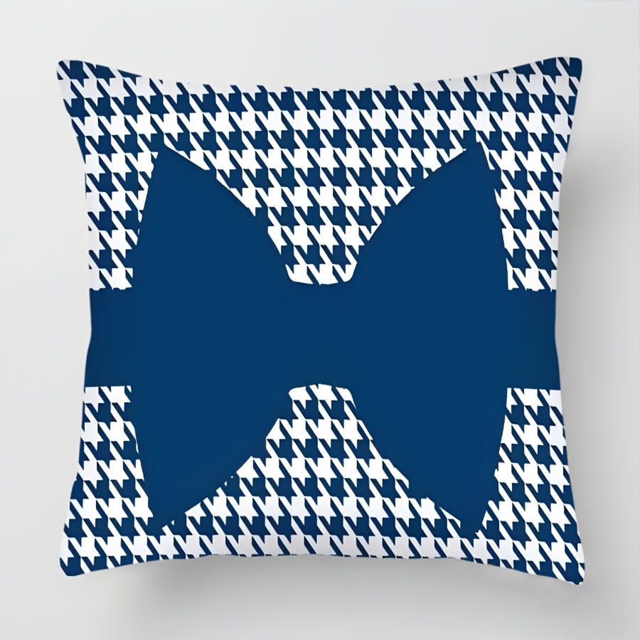 Houndstooth Throw Pillow Cover 44.96cm Polyester Zipper Sofa Bed Decor