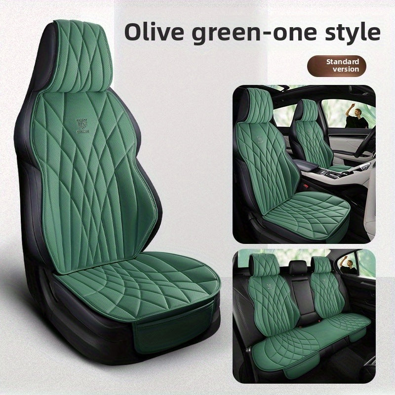 7pcs Synthetic Car Seat Covers All-Season Semi-Enclosed Fit Durable Protection