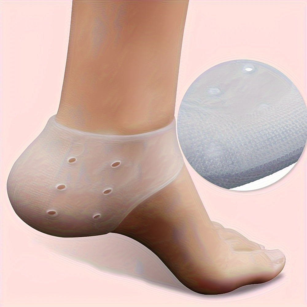 Unisex Gel Heel Cushion Sleeves for Cracked Heels Callus Removal
