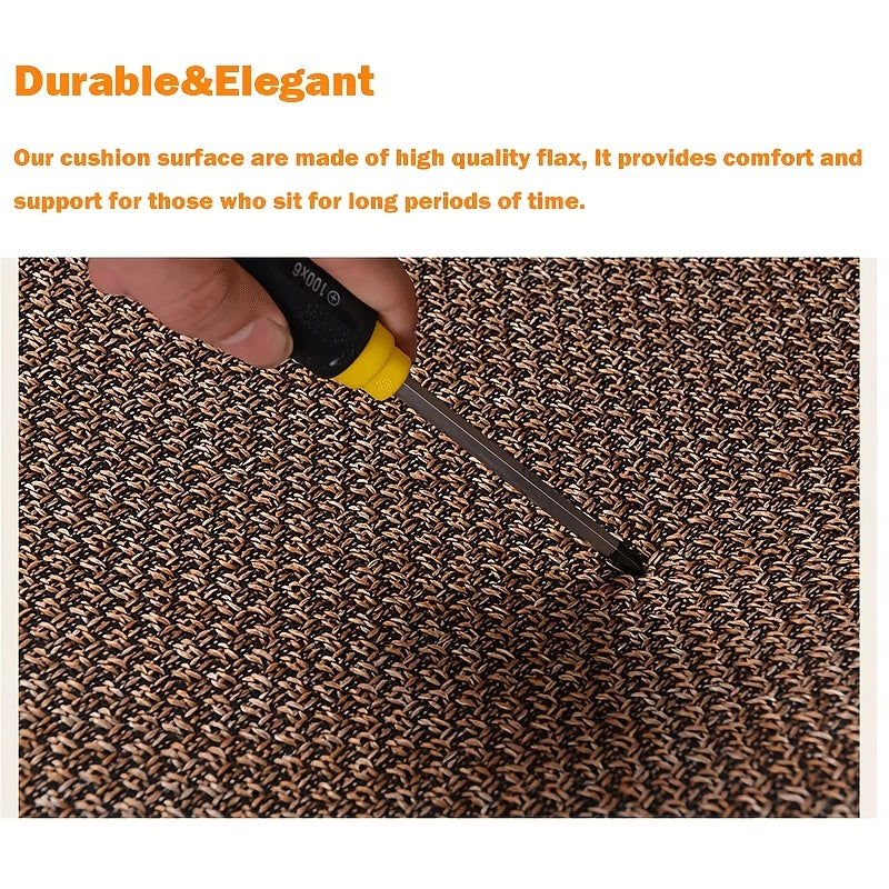 Conjunto de cojines para asiento de coche de lino transpirable, antideslizante, para todas las estaciones, universal