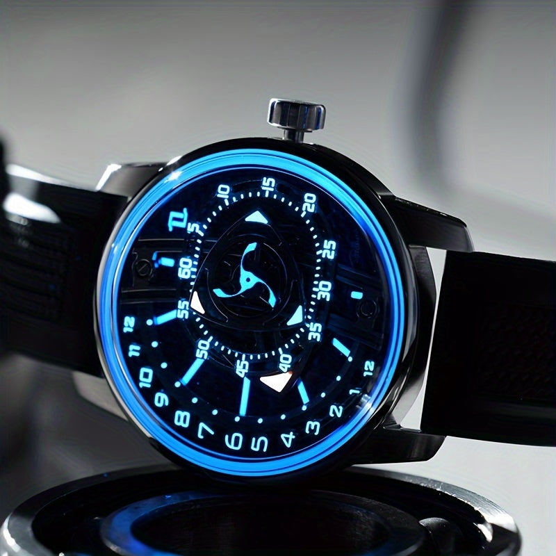 Men's Automatic Mechanical Watch Stainless Steel Hollow Waterproof 50m Leather Rotor