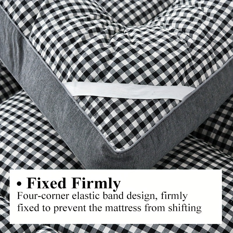 Extra Thick Breathable Quilted Mattress Topper with Elastic Straps All-Season Comfort