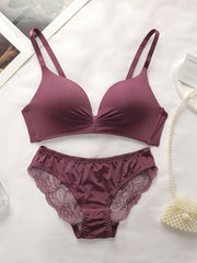 Seamless Wireless Cami Bra and Panties Lingerie Set for Women