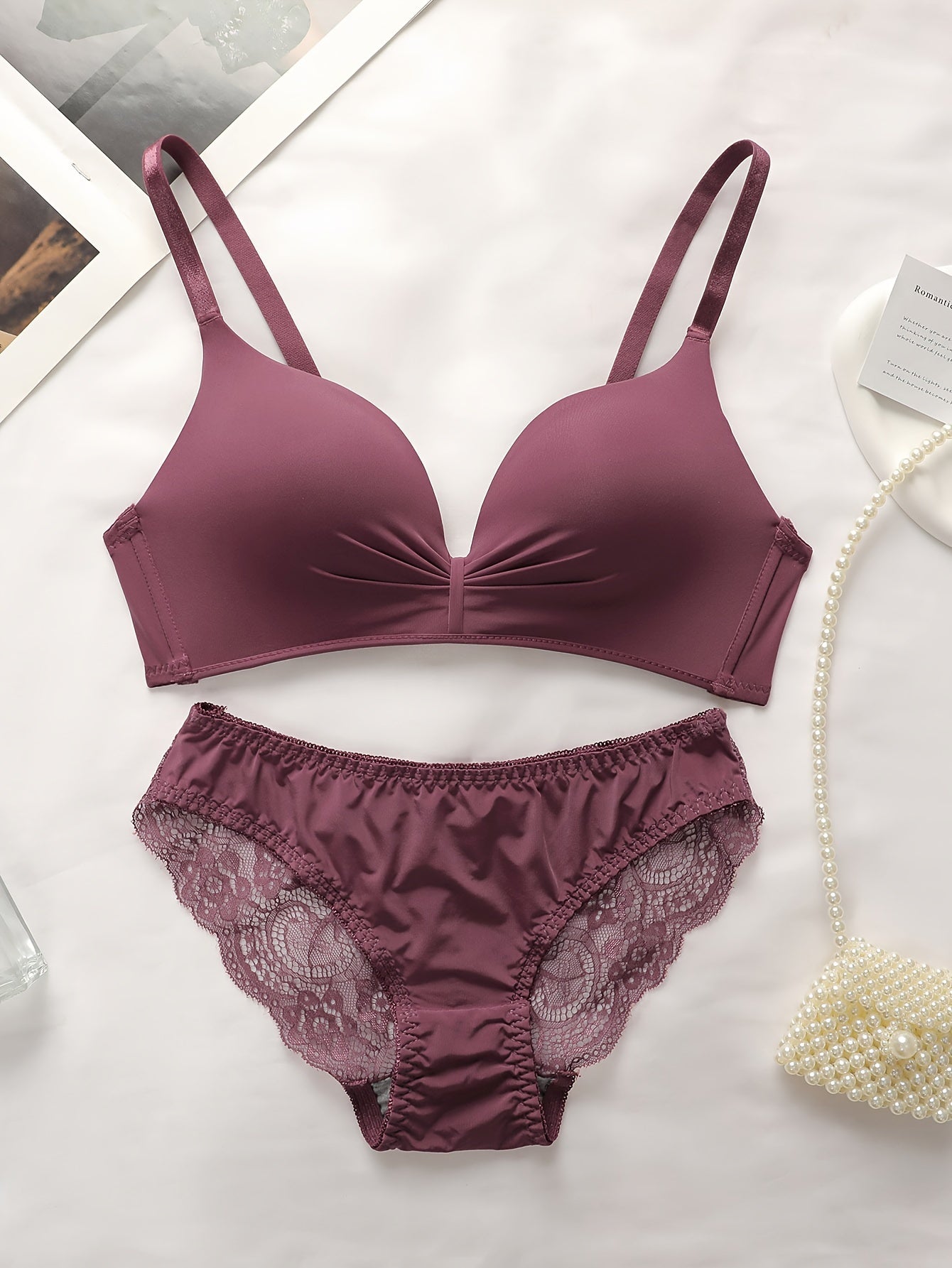 Seamless Wireless Cami Bra and Panties Lingerie Set for Women