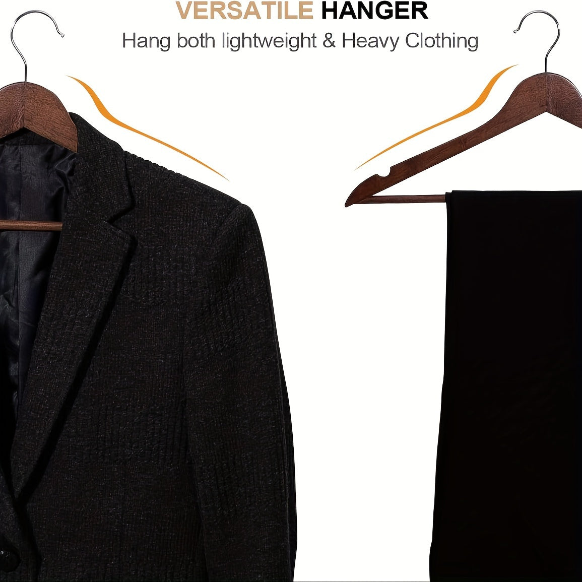 20/10 Yog'och Kiyimlar Tashuvchilari To'plami - Aylanadigan Qulflar bilan Mustahkam Kostyum Tashuvchilari - Kiyimlar, Jaketlar, Ko'ylaklar, Tank Toplar, Kiyimlar uchun Og'ir Yuk Tashuvchilar