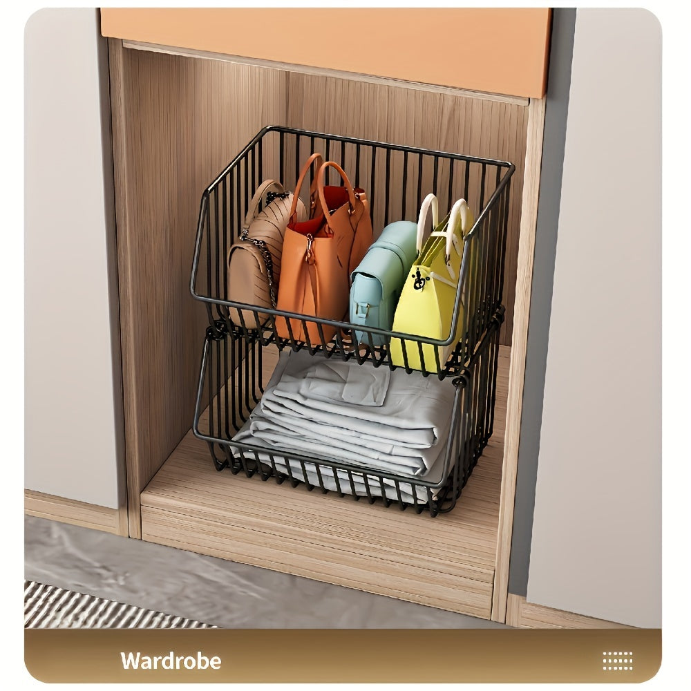 Metal Storage Cart with Wheels Multi-Tier Organizer for Condiments Toiletries Snacks and Fruits