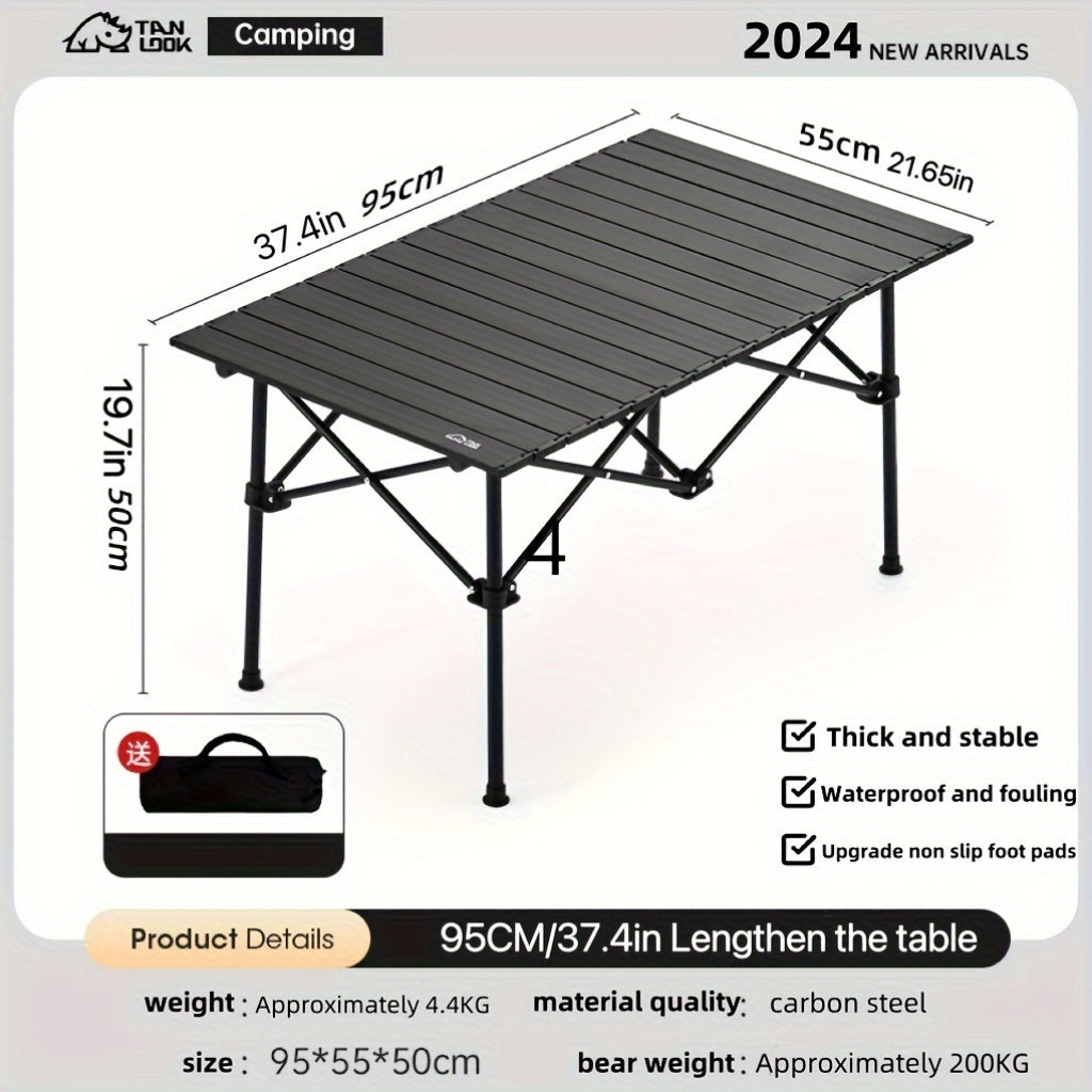 Portable Stainless Steel Folding Table for Camping and Outdoor Picnics