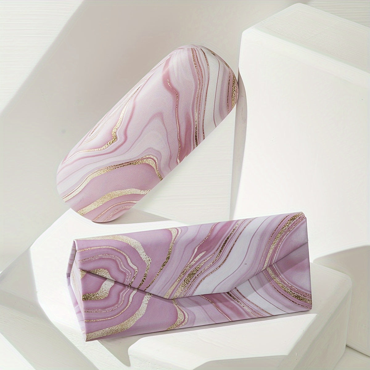 2 ta pushti bronzlash seriyasidagi ayollar uchun ko'zoynak saqlashga mo'ljallangan portativ egiluvchan qutilar to'plami