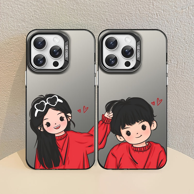 Anime Couple Phone Case for iPhone Models Acrylic Cartoon Gift for Men Women