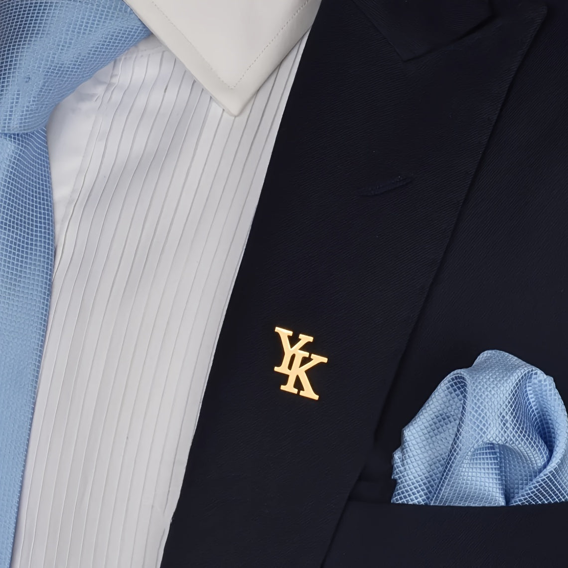 Usmonli Ikki Harfli Yaka Pin, Maxsus Boshlang'ichlar bilan, Nikel Qoplamali Monogram Brosh, Erkaklar Kostyumi uchun, Minimalistik Zargarlik Aksessuar