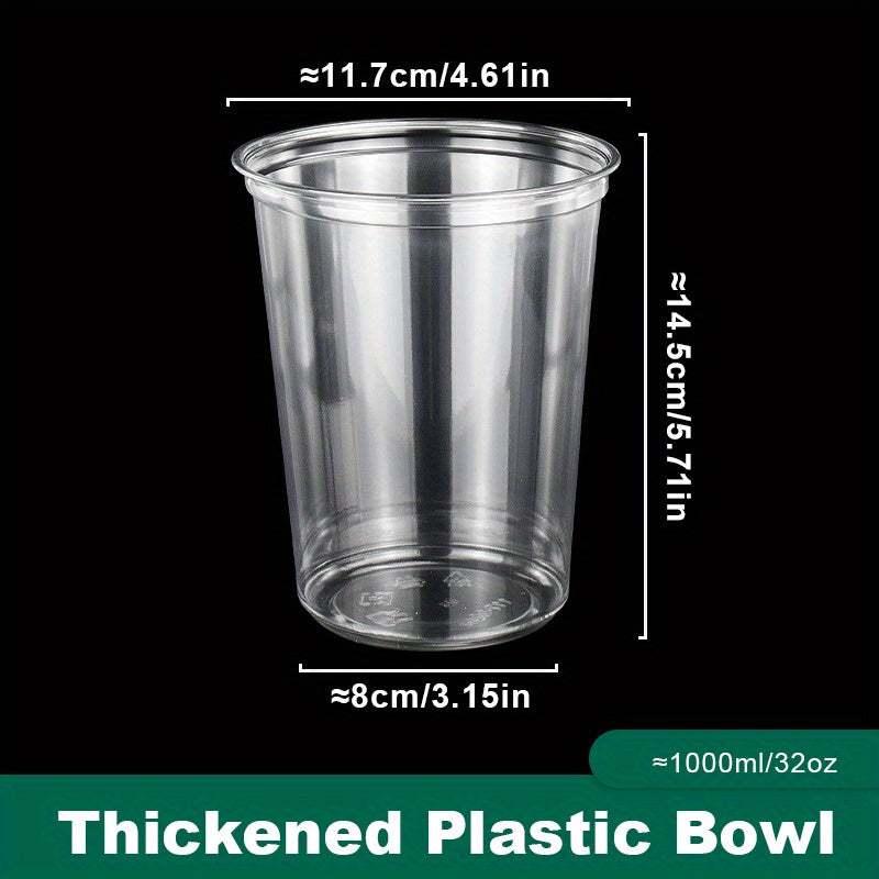 50 Pack 32oz BPA Free Plastic Deli Meal Prep Containers Leak-Proof Stackable