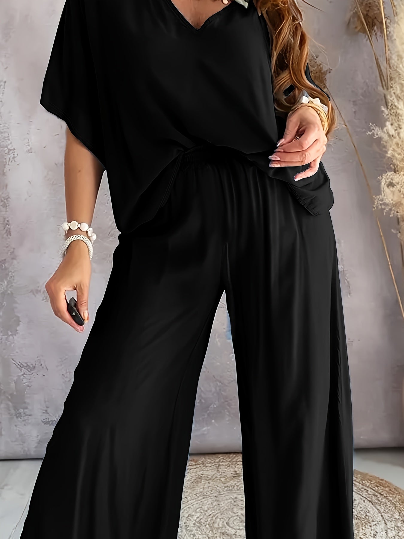 Women's Casual Sports Two-Piece Set Round Neck Tops and Bottoms