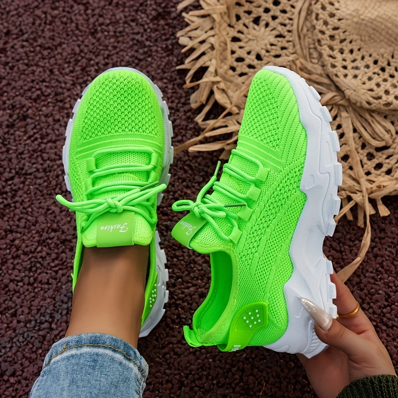 Women's Breathable Knit Sneakers Non-Slip Lightweght Casual Walking Shoes