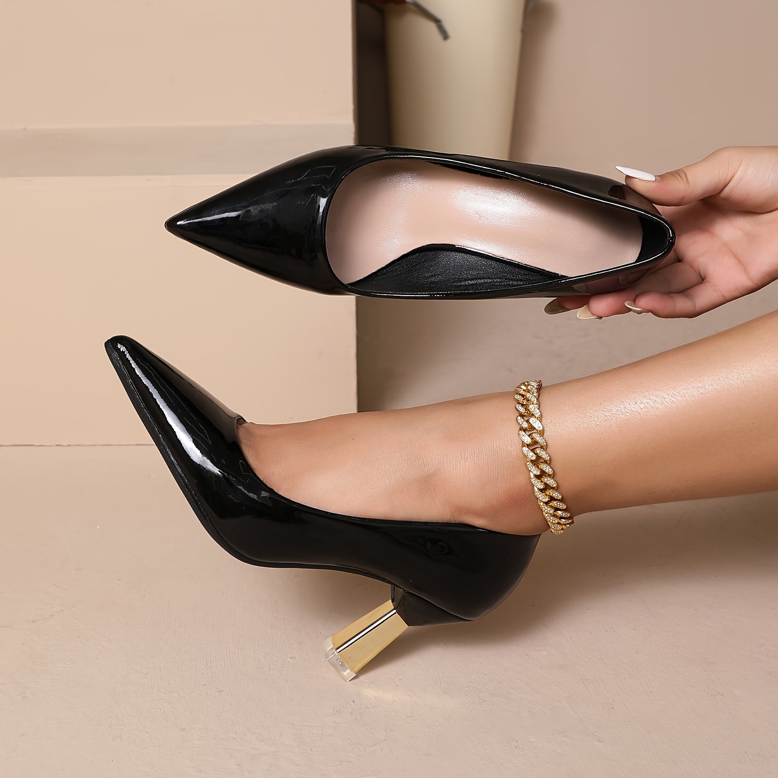 Women's Pointed Toe Thin Heel Shoes Versatile High Heels