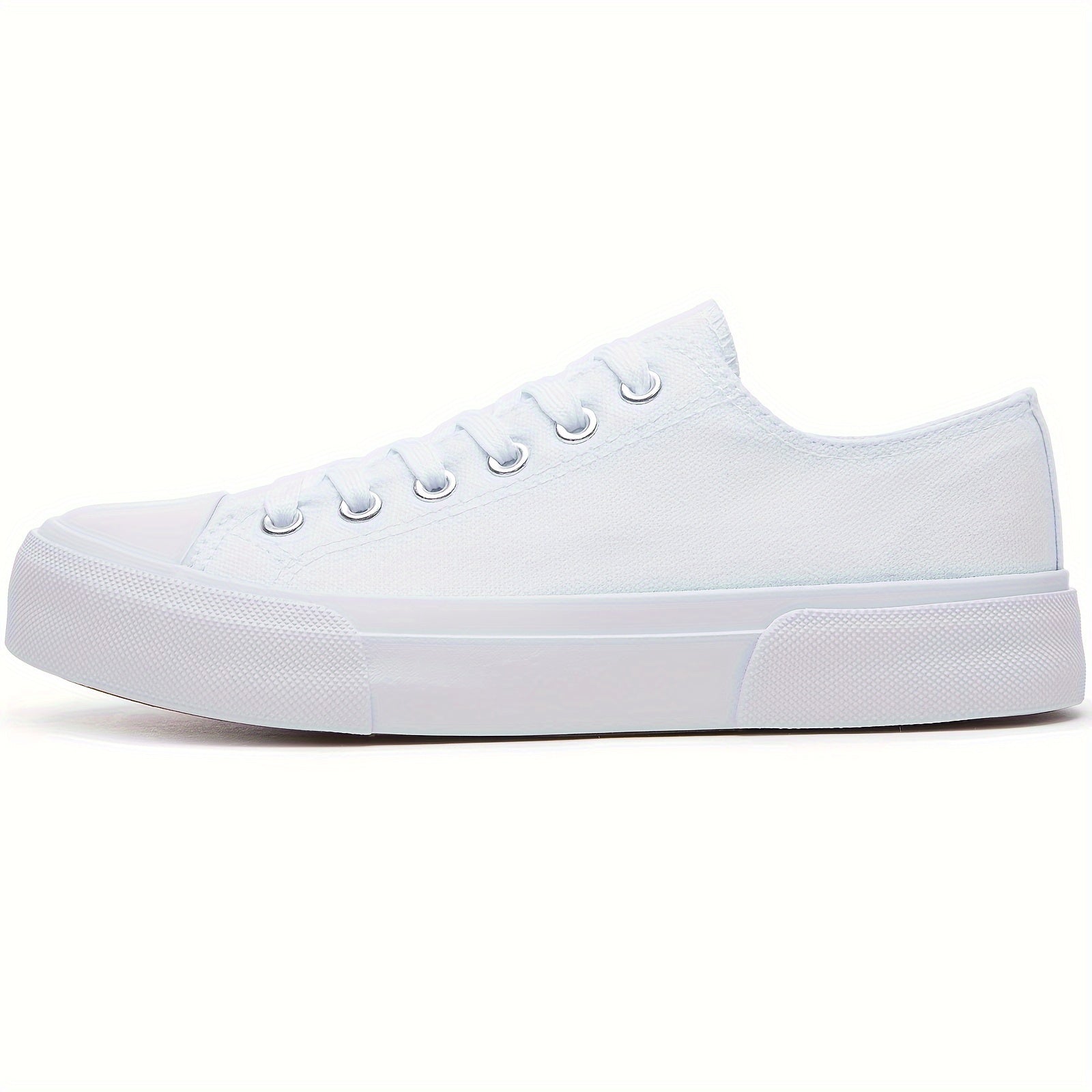 Women's Canvas Sneakers Low Top Solid Color Casual Lightweight Rubber Sole