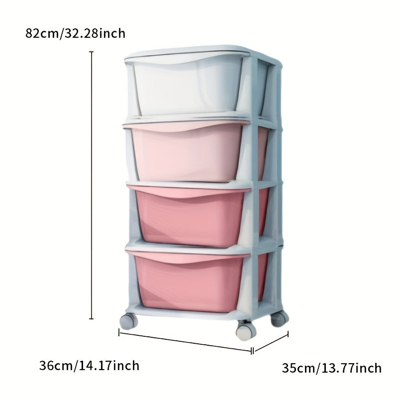 Plastic Drawer Storage Organizer 3/4/5/6 Tiers in White Blue Pink Teal