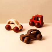 Children's Wooden Toy Car Made from Maple Mahogany and Black Walnut for Ages 3 and Up