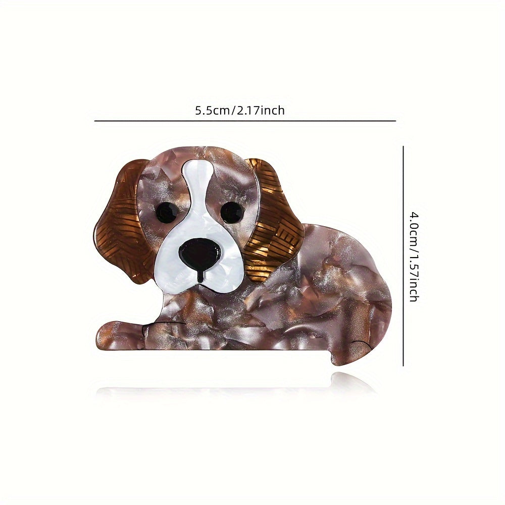 Cute Acrylic Dog Brooches with Non-Slip Pin for Clothing Accessories